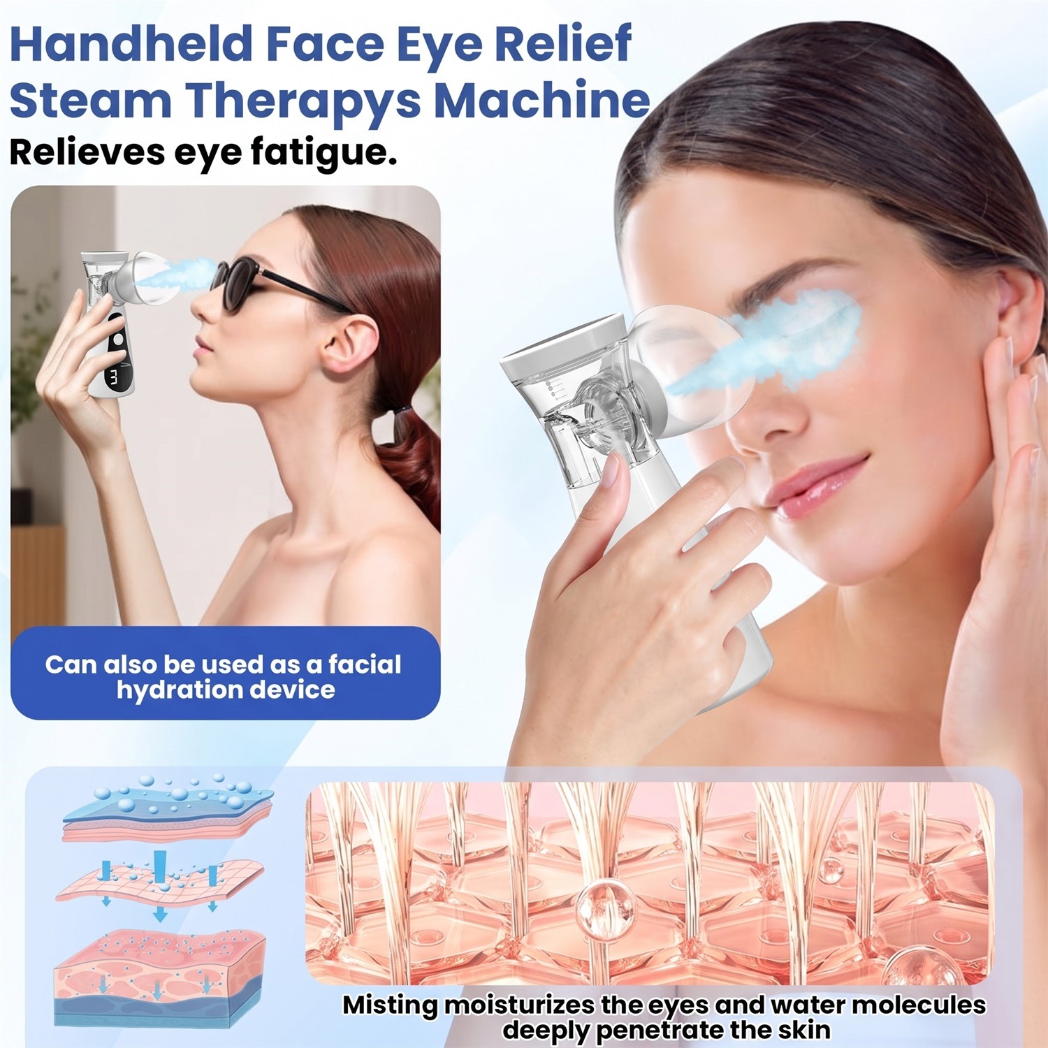 Face Steamer - Humidificador Nano para Ojos, Nebulizador, Vaporizador