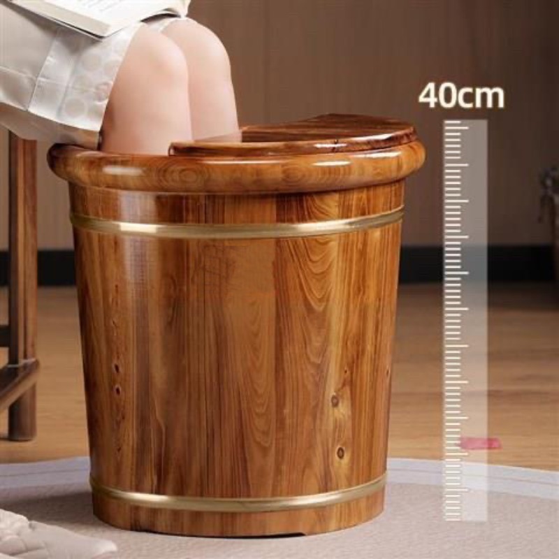 Foot Spa - Cubo de madera para remojar los