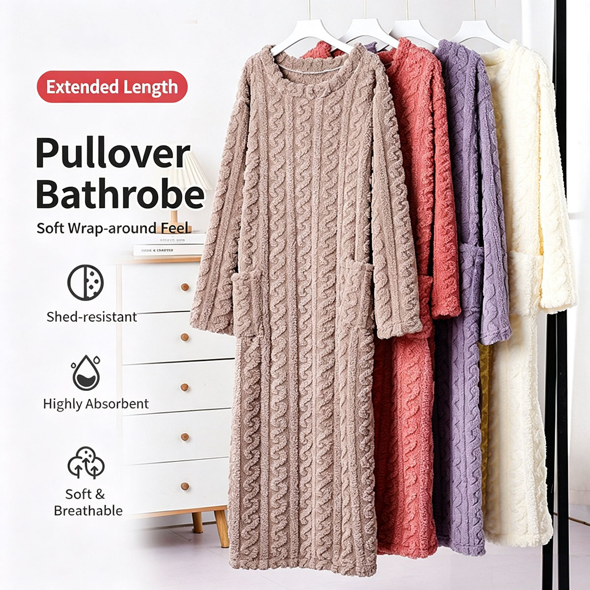 Bathrobe - Bata de dormir de terciopelo coral
