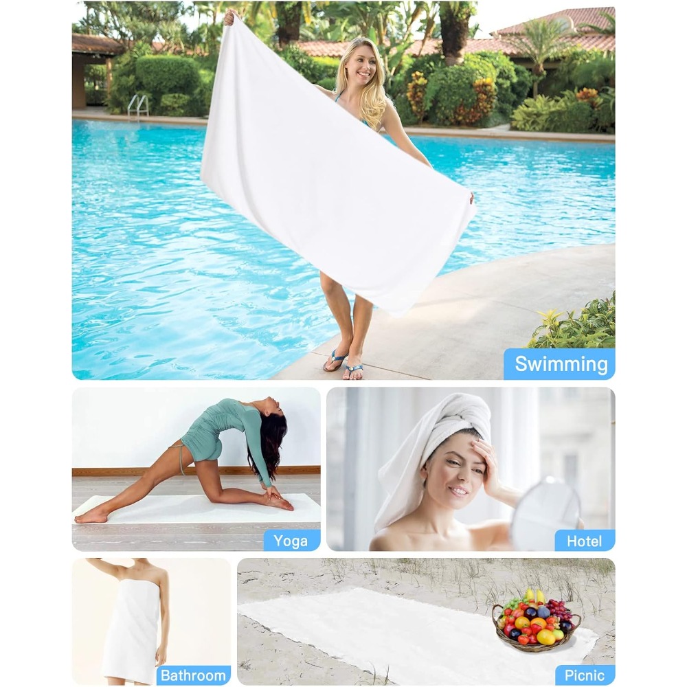 Toalla de playa de color blanc - Spa Towel reseña y precio