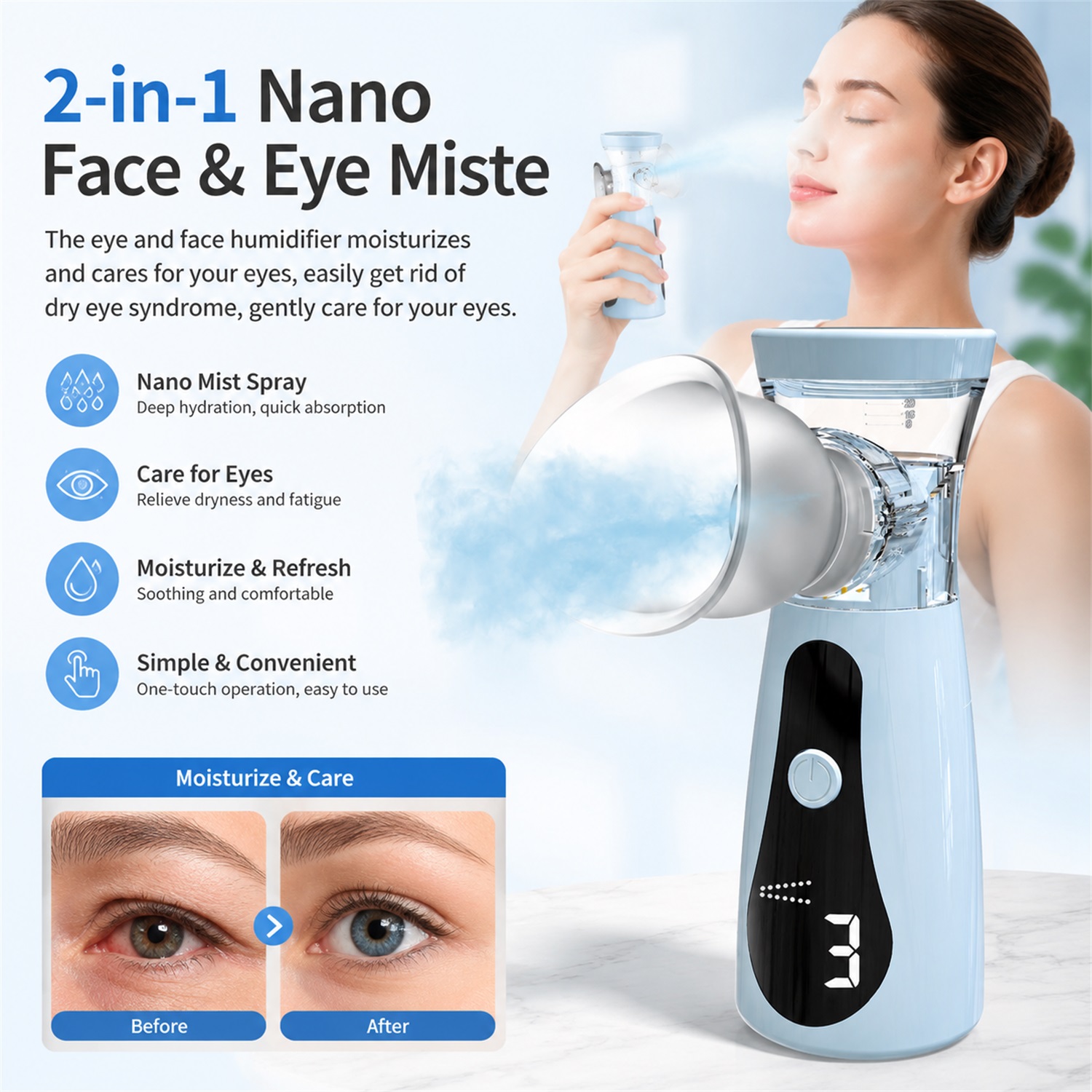 Humidificador Nano para Ojos,  - Face Steamer reseña y precio