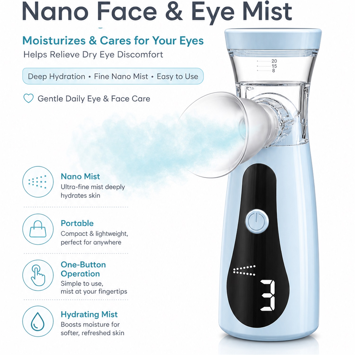 Humidificador Nano para Ojos,  - Face Steamer reseña y precio
