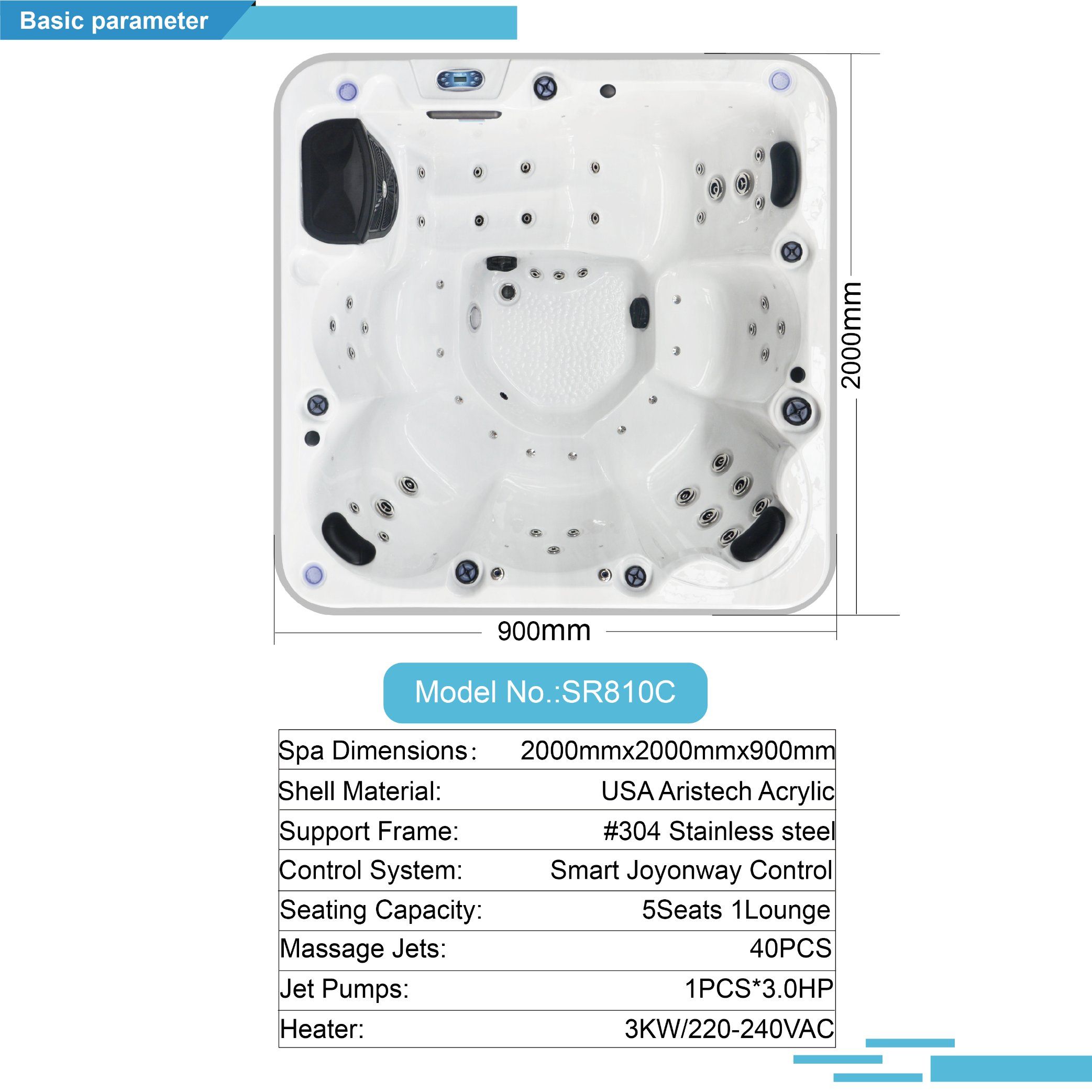 Jacuzzi Exterior de 2m para 6  - Hot Tub reseña y precio