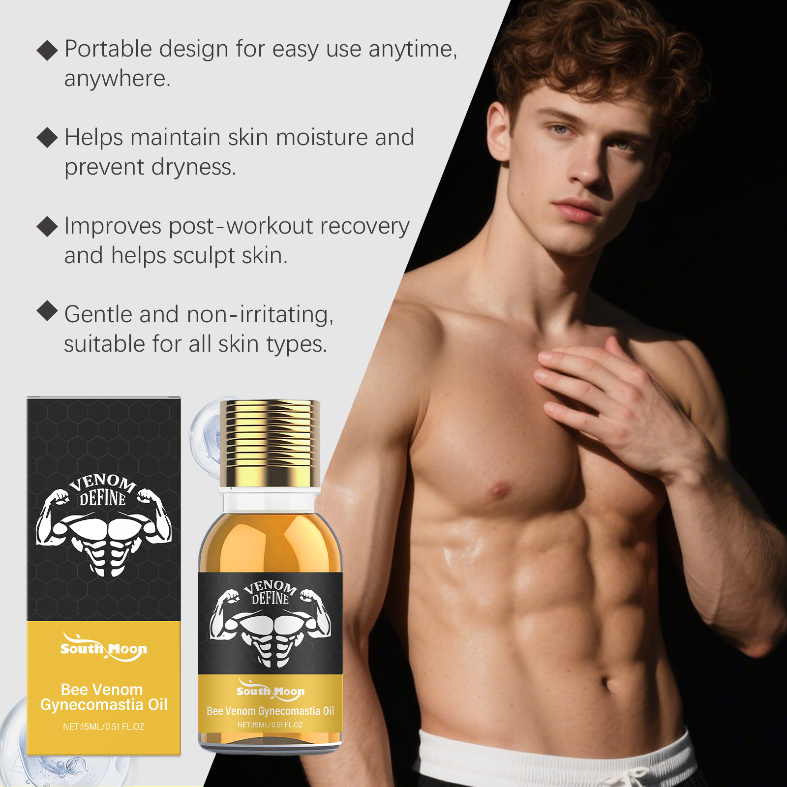 Aceite de ginecomastia de vene - Body Oil reseña y precio