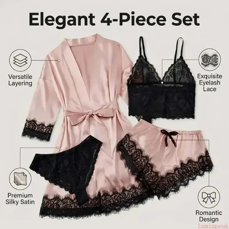 Conjuntos de pijama de satén d - Bathrobe reseña y precio