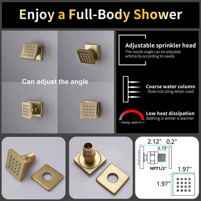 Latón Oro pulido Pantalla digi - Body Brush reseña y precio
