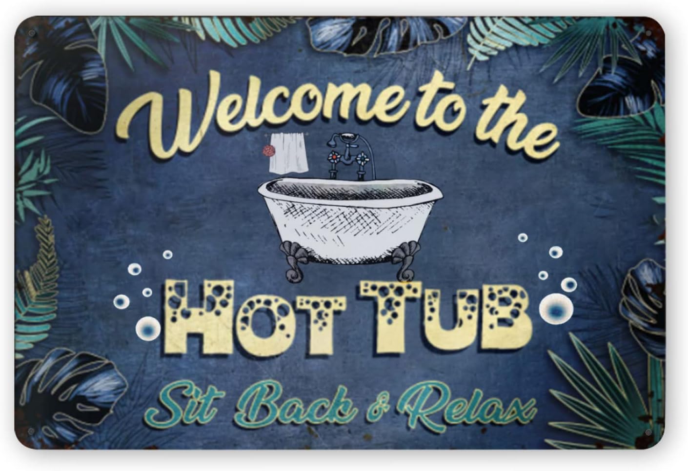 Y1, letrero metálico de estaño - Hot Tub reseña y precio